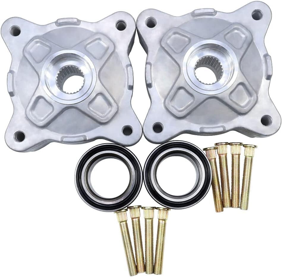 Front Left Right Wheel Hub Service kit with Studs and 44mm Bearings for Polaris