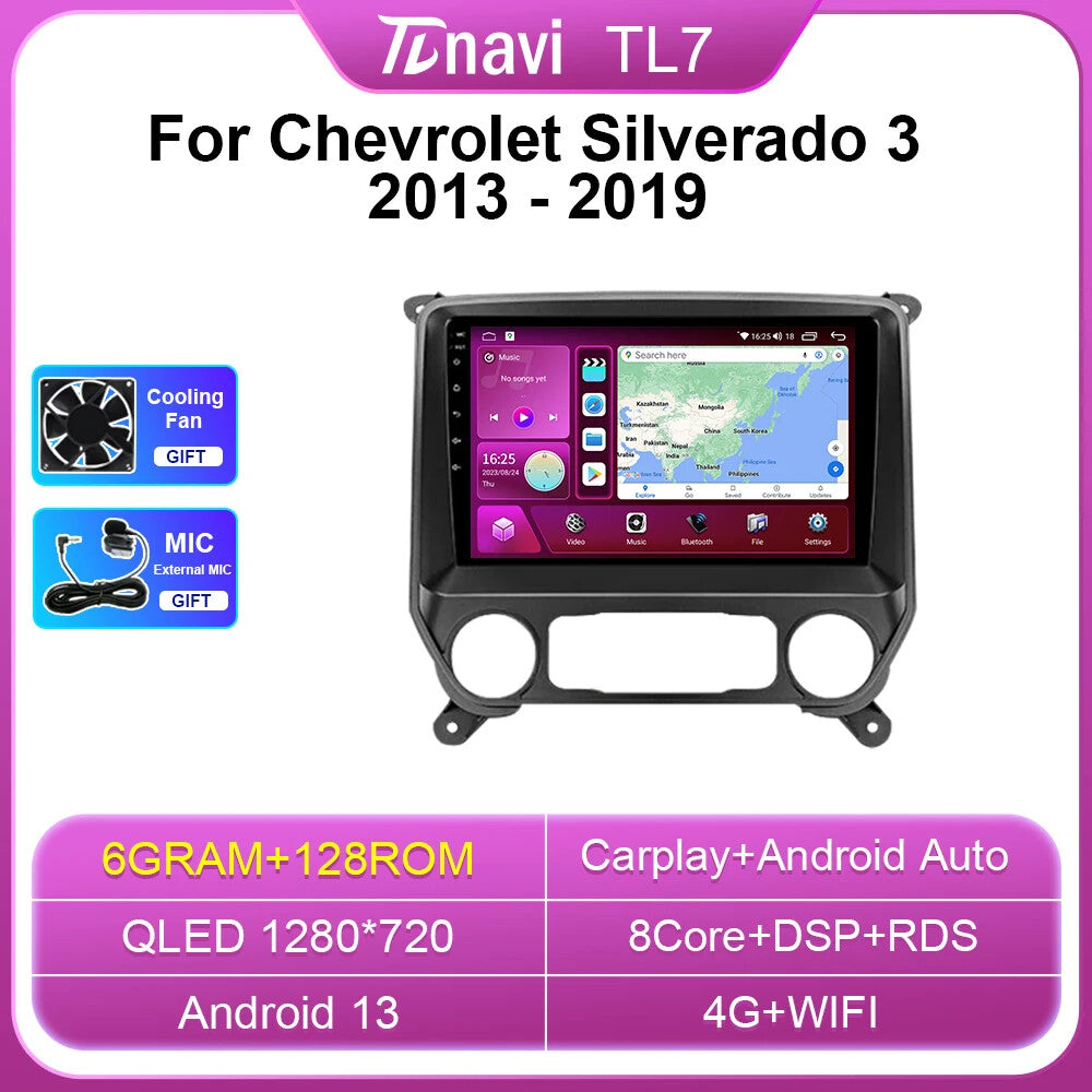 for Chevrolet Silverado 3 Car Radio GPS Android Multimedia Stereo Player Screen