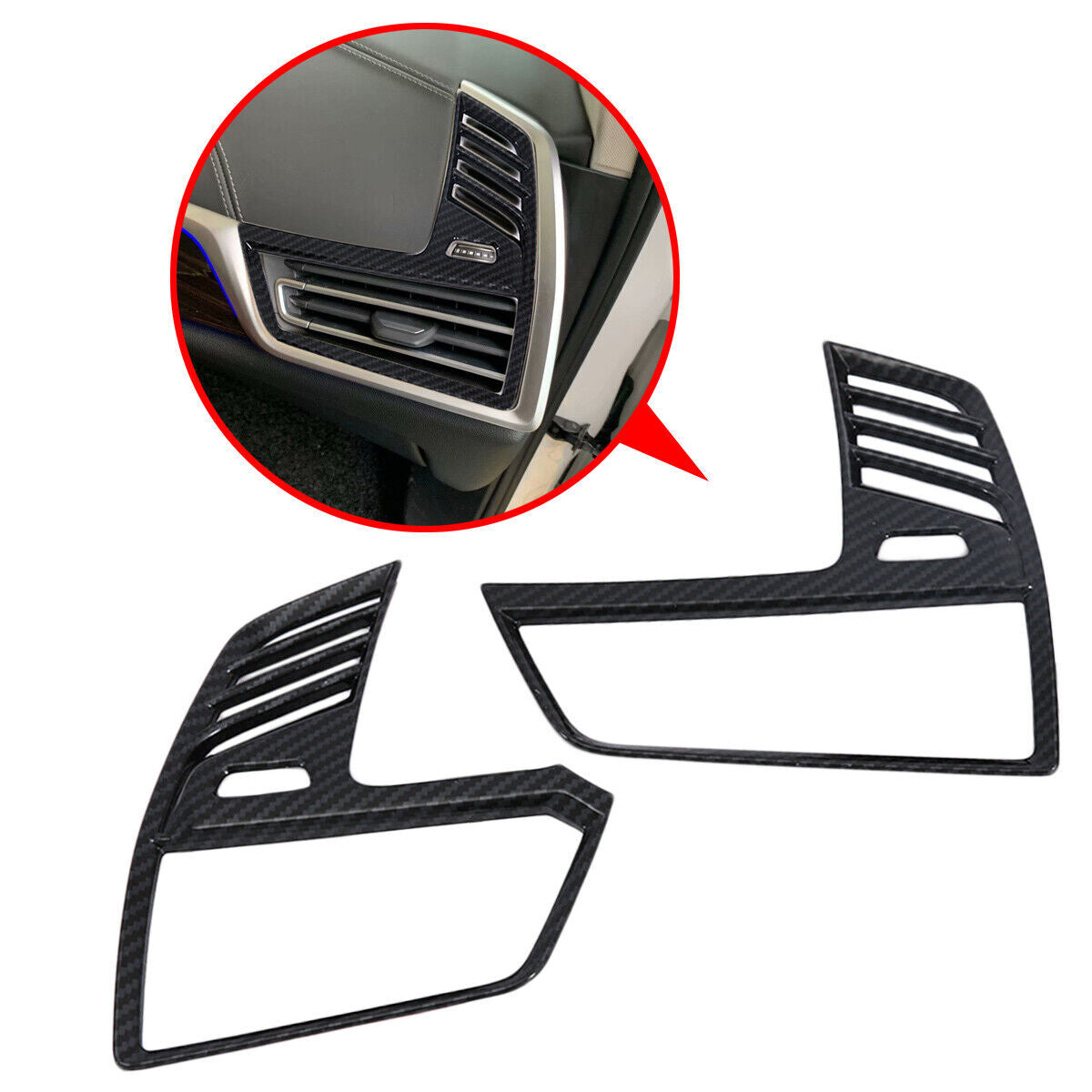 2019-2022 for BMW X5 G05 Front Dashboard Air Vent Outlet Cover Trim Carbon Fiber