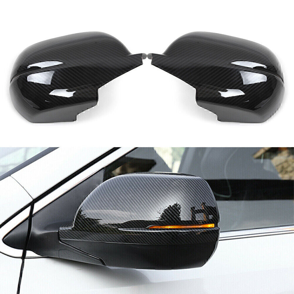 Carbon Fiber style Rearview Side Mirror Cover Cap Trim for Honda CR-V 2017-19 18