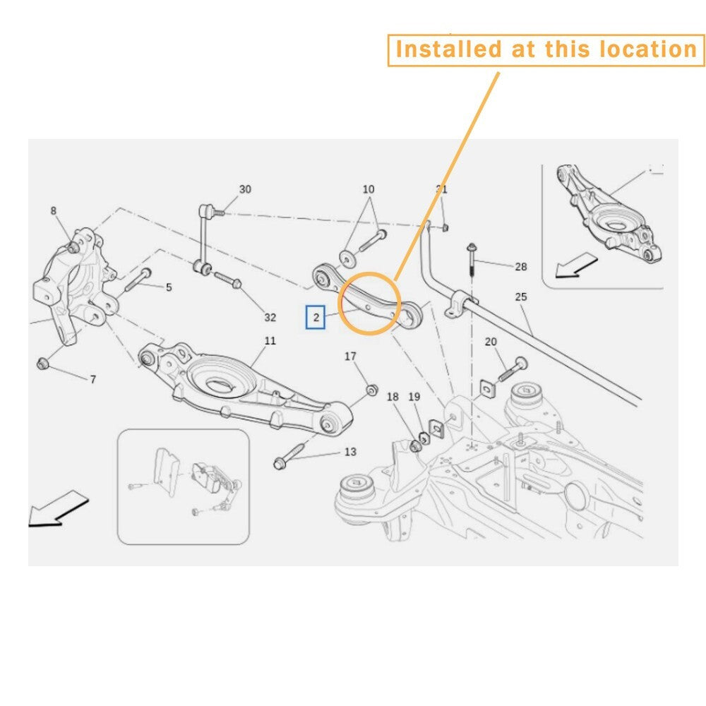Equipment Manufacturer: 670158898- ( for Maserati for Levante M161 Rear Suspension Control Arm Camshaft)