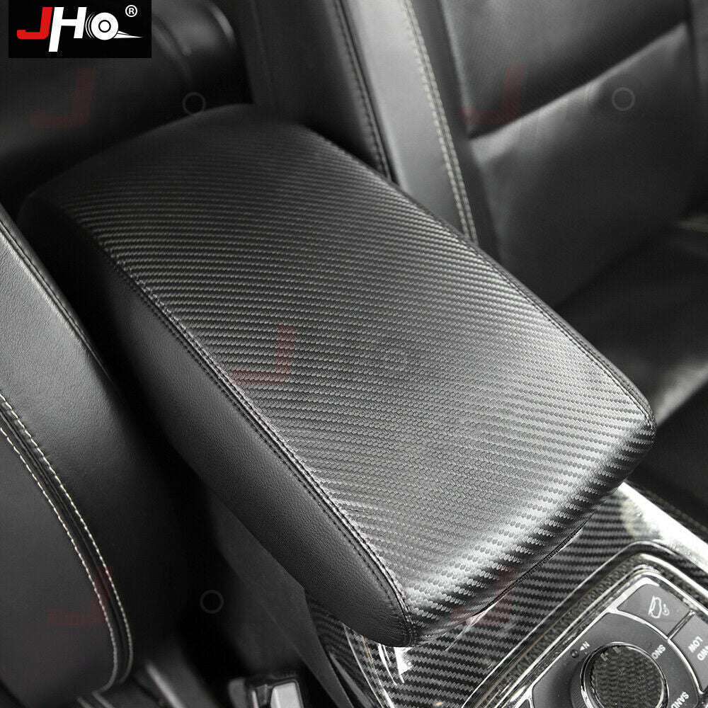 Carbon Fiber Car Center Armrest Cover Protector for Jeep Grand Cherokee 2011+