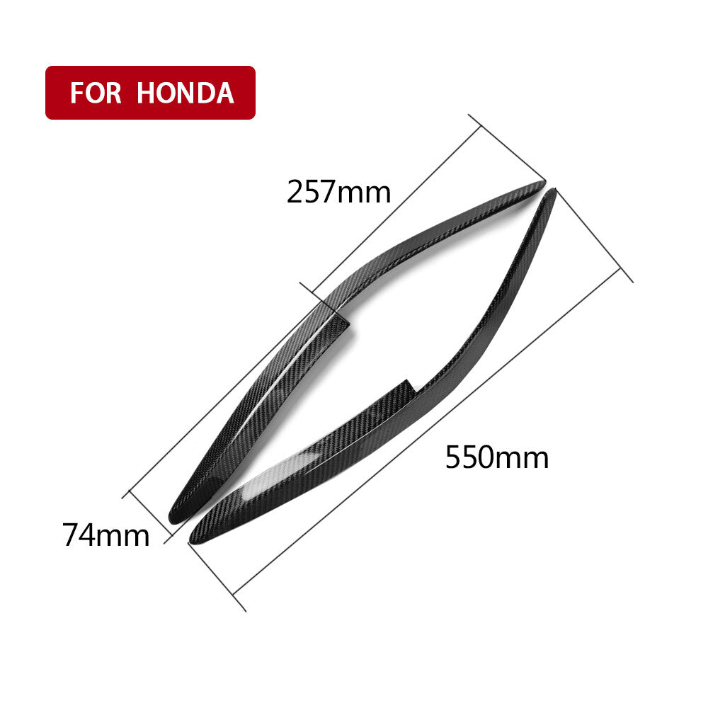 Real Carbon Fiber Front Headlight Eyelid Eyebrow Trim for Honda Accord 1998-2002