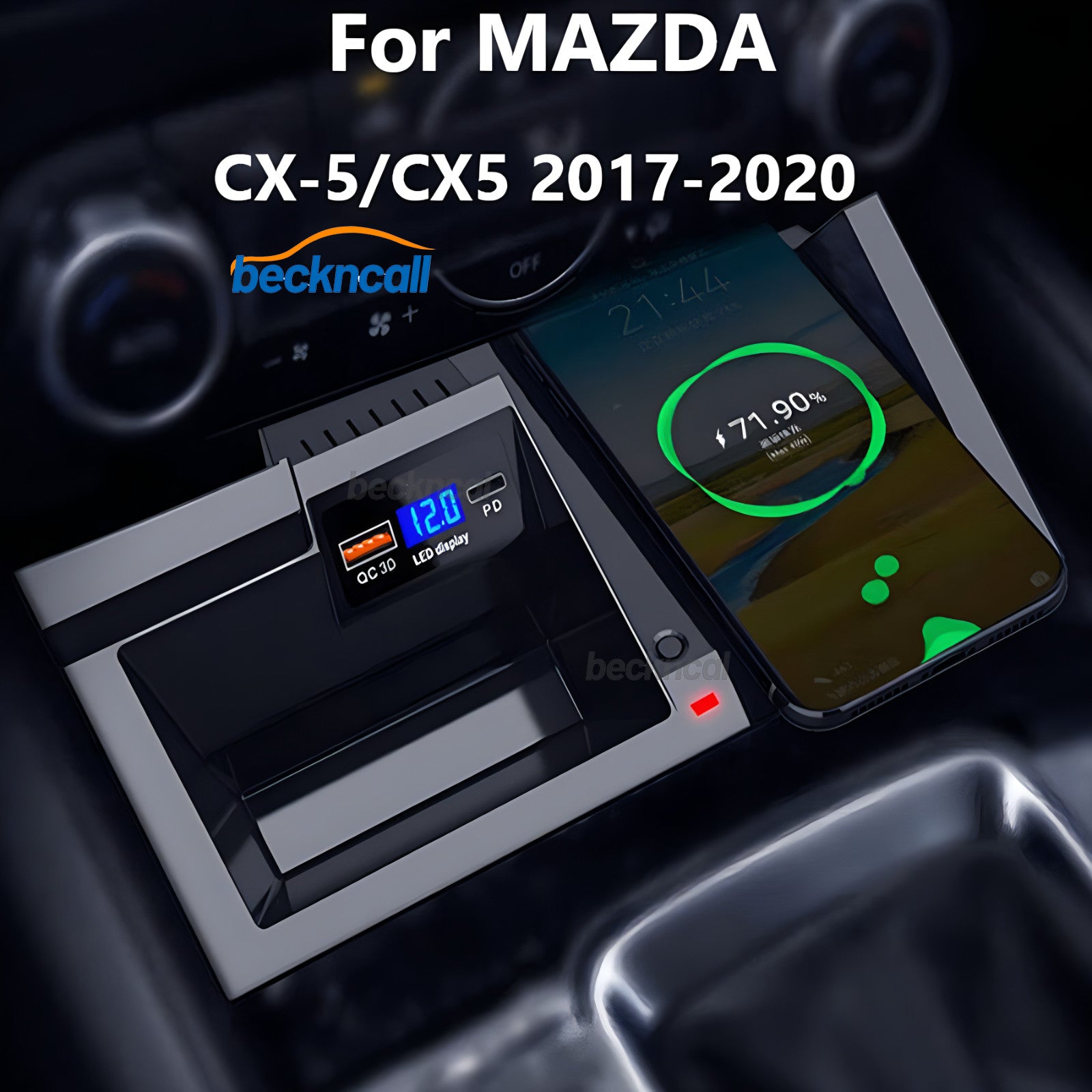for MAZDA CX5 CX-5 2017-2021 Car Wireless Phone Charger Fast USB Charging Pad