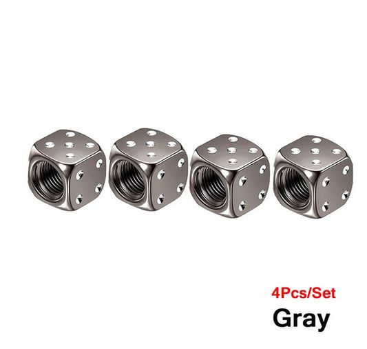 4-piece car tire valve cover rod air dust cover dice gray for Honda for Suzuki