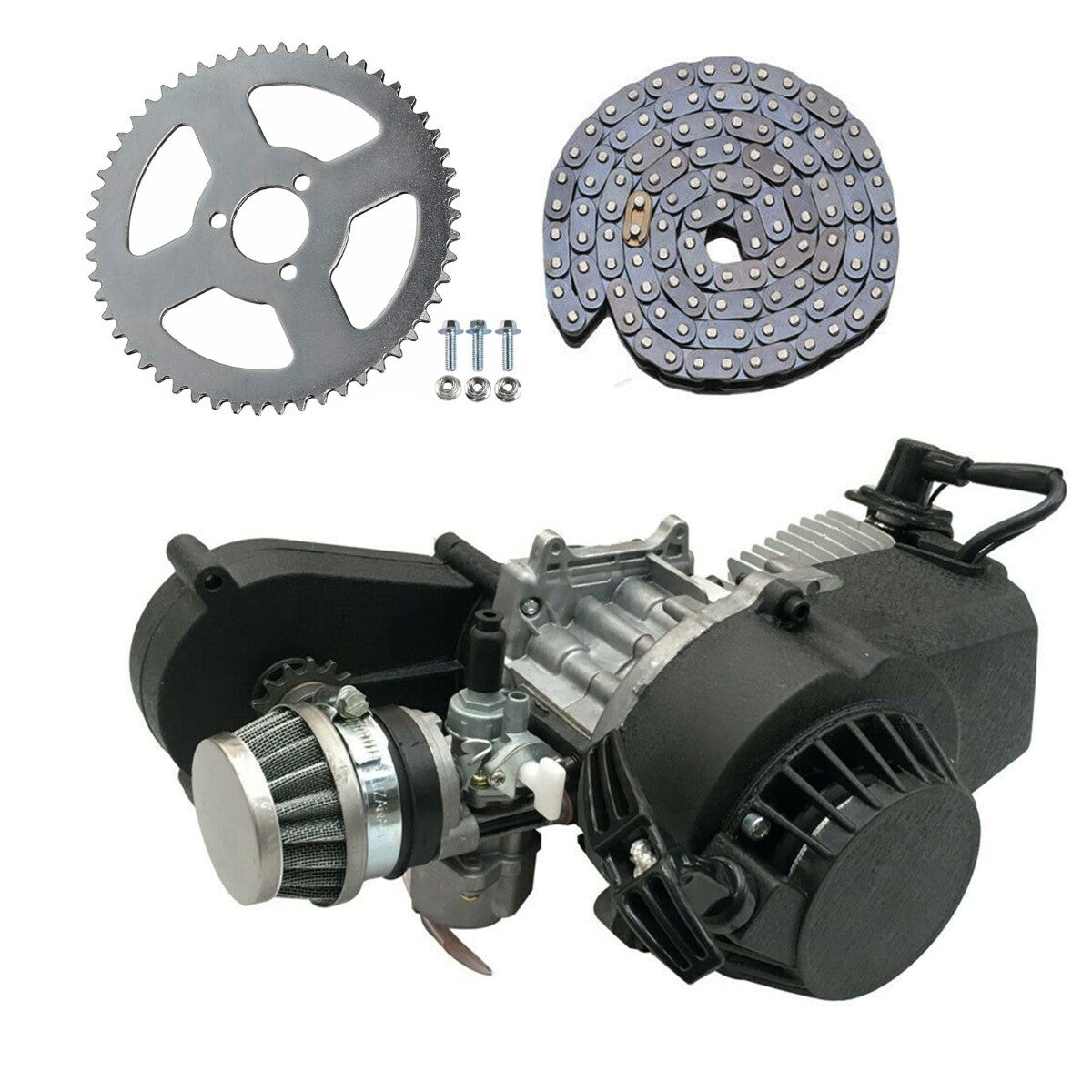 2 Stroke 49cc Engine Motor Kit Sprocket for Mini ATV Pocket Bike Scooter Bicycle