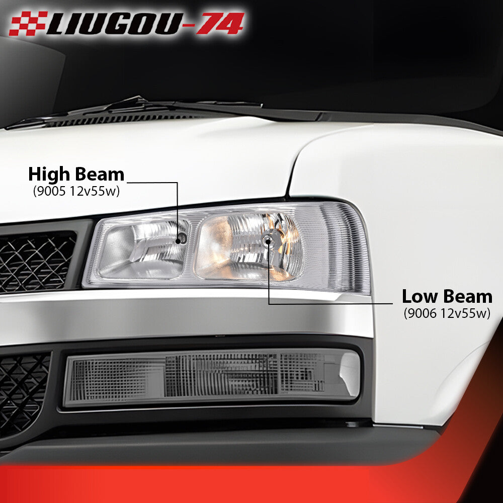 Suitable for 03-19 for Chevrolet Express for GMC Savana Van Chrome/Transparent Headlights (2-Piece Set)