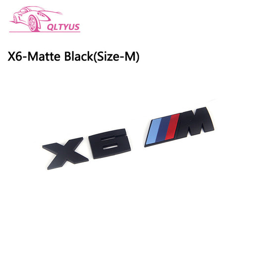 for BMW M Series X6M Trunk Emblem Size Middle Lettering Decal Badge Set Black
