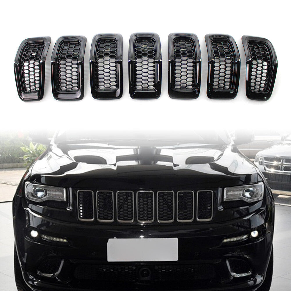 Honeycomb Front Grille Inserts Grill Cover Trim for Jeep Cherokee 2014-2018 15