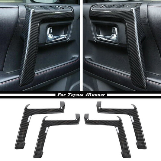 Carbon fiber interior door armrest cover trim for Toyota 4Runner 10-23
