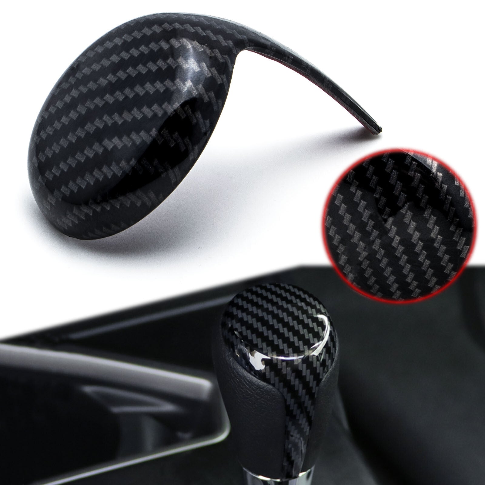 for Toyota RAV4 2013-2018 Carbon Fiber Style Inner Gear Shift Knob Cover Trim