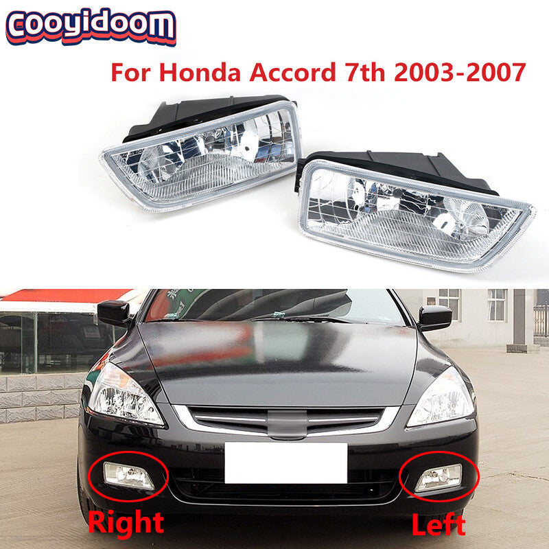 A pair of front bumper fog lights and driving light strip bulbs are suitable for Honda Accord models from 2003 to July 2007.