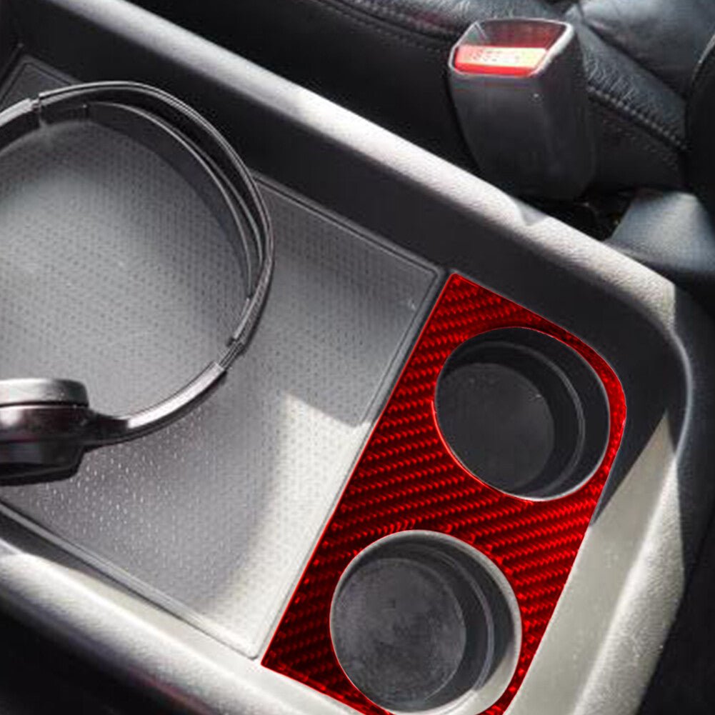 Red for Honda Odyssey Carbon Fiber Interior Rear Water Cupholder Cover Trim