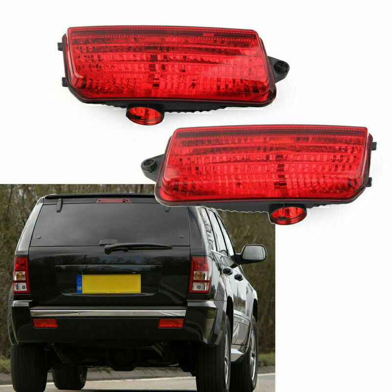 Pair Car Rear Bumper Reflector Light for Jeep Grand Cherokee 05-2010 55156103AA