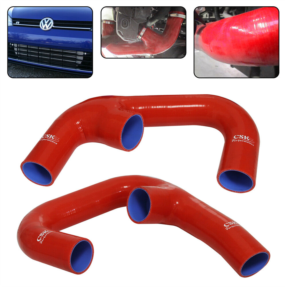 2Pcs Upgrade Silicone Intercooler Intake Hose for VW for Golf R GTI MK7 2.0T 2015+