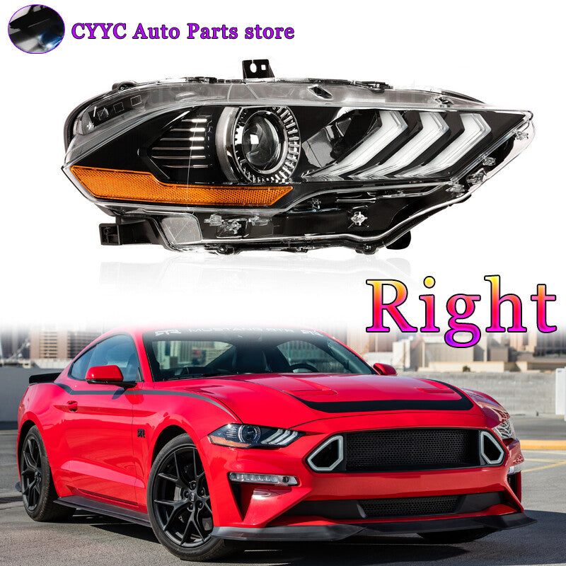 Right Full LED Headlights For 2018 2019 2020 for Ford for Mustang Projector Headlamp DRL