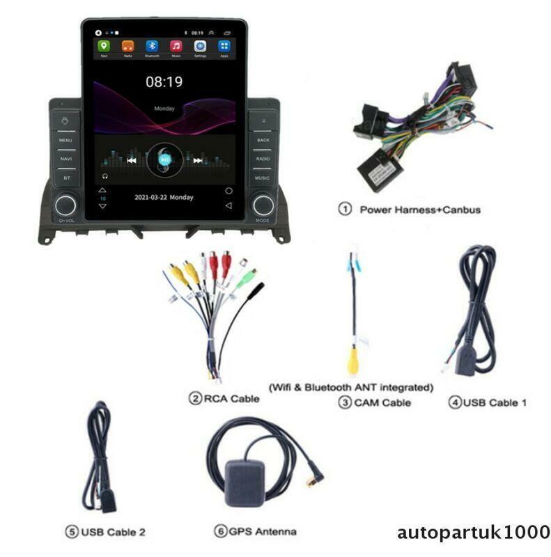 For 2007-2010 for Mercedes Benz C Class W204 BT-Stereo Radio NAVI 9.5 Android 10.1