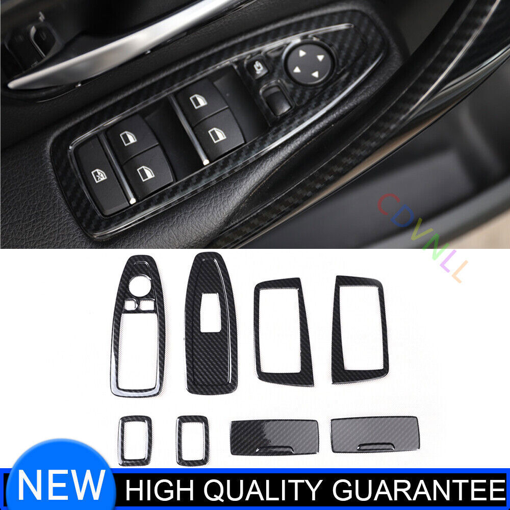 for BMW 3 Series 2014-2018 Carbon Fiber Inner Door Window Lift Switch Cover Trim