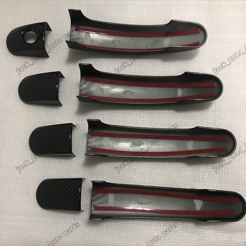 8pcs Carbon Fiber Car Side Door Handle Cover Trim for Ford Escape Kuga 2013-2019