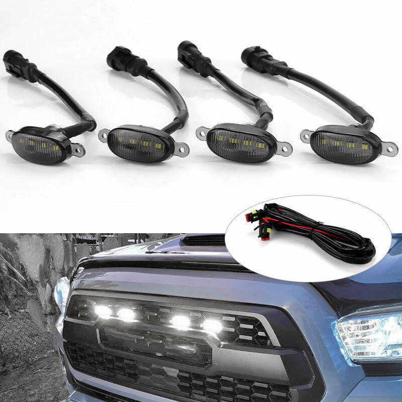 for Ford F150 2004-2024 Front Grille Smoke LED Light Style DRL Lamp trim