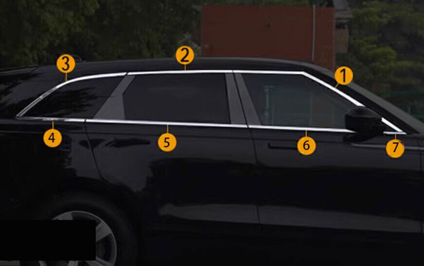 for Range Rover Velar 18-2024 Chrome Steel Side Window Sill Molding Trim Strips