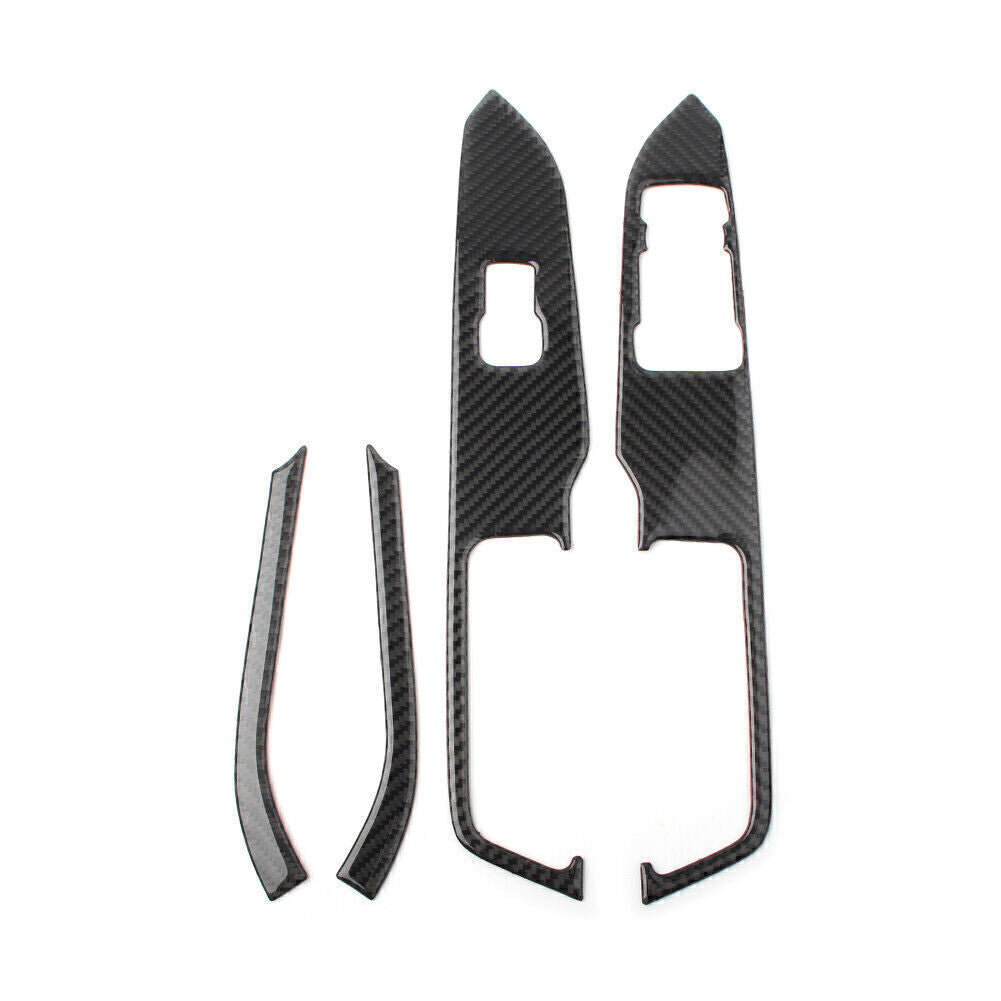 Window Switch Lock Cover Trim Carbon Fiber Fit for Ford for Mustang 2015-2019 RHD