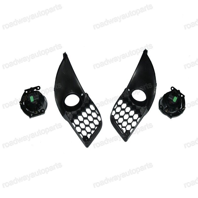 Bumper Fog Lights Lamps w/Cover Trim for Mitsubishi Lancer Sportback 2007-2014