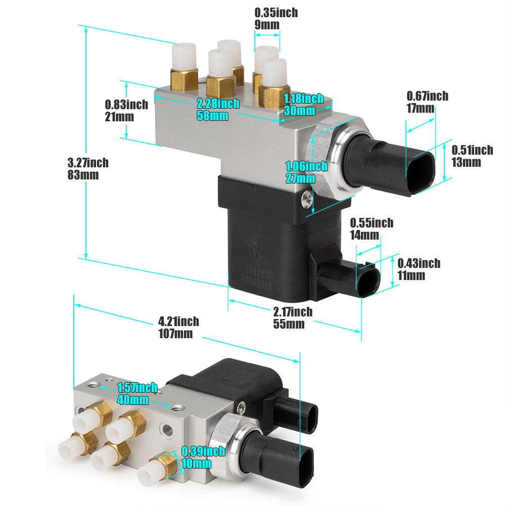 Air suspension solenoid valve for seat suitable for Mercedes W211 E320 E550 CLS63 AMG 03-11