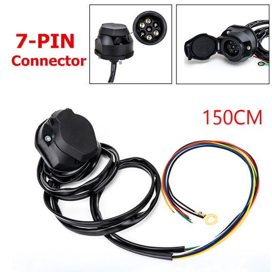 7-way trailer extension cable, 1.5m, 7-pin trailer connection cable plug kit