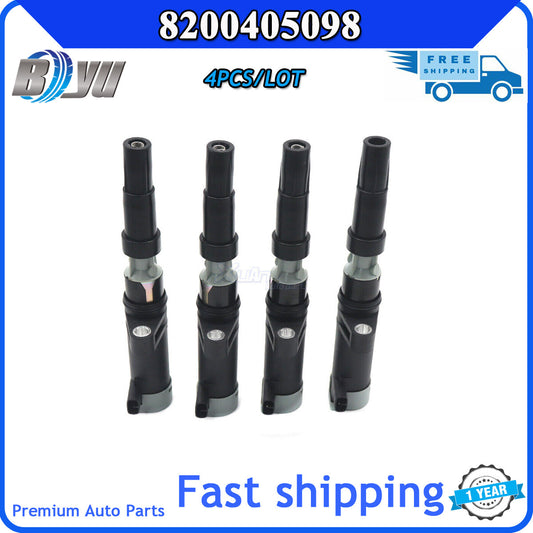 IGNITION COILS for RENAULT SCENIC 1.4 1.6 2.0 8200405098 UF-653 SET OF 4 4PCS CN