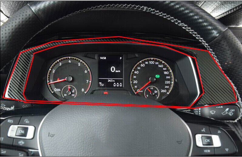 Carbon Fiber Steel Inner Console Dashboard Panel Trim for VW for Jetta Mk7 2019-2021