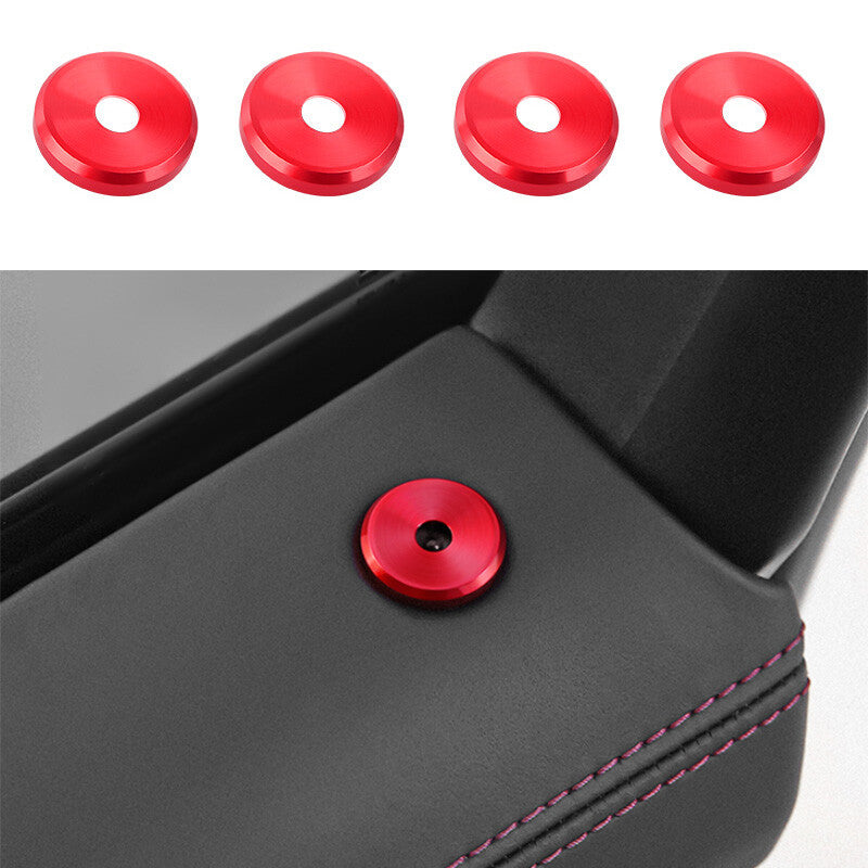 Red Aluminum Inner Door Lock Ring Trim Fit for Porsche Macan 2015-2021