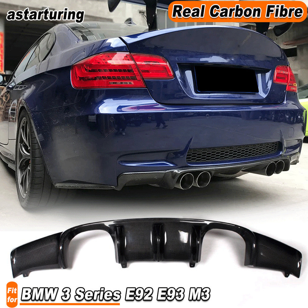 for BMW 3 Series E92 E93 M3 2008-13 REAL CARBON Rear Bumper Diffuser Bar Spoiler