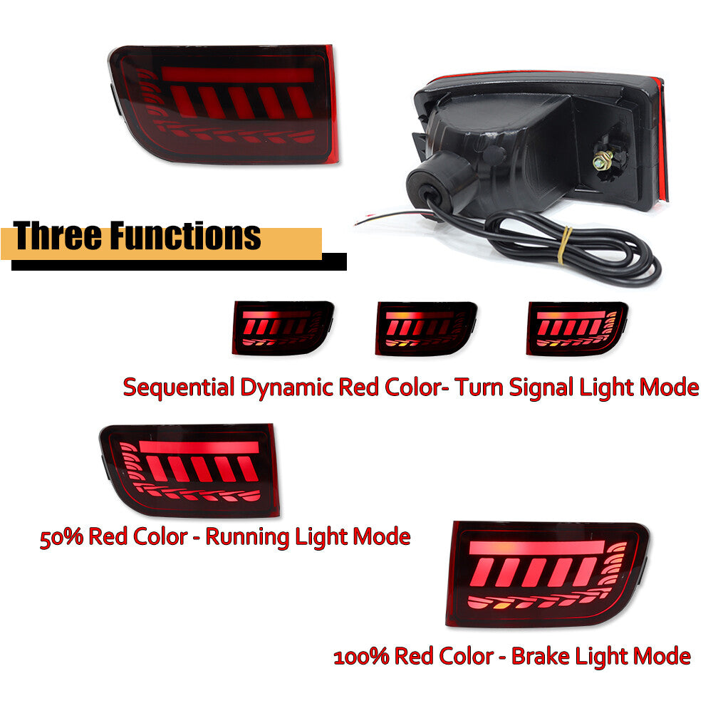 Red LED rear bumper brake light and turn signal for Toyota 4Runner (03-05) and Prado (02-09)