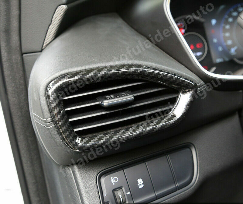 for Hyundai Santa Fe 2019-2021 Carbon Fiber Look Side Air Vent Outlet Cover Trim