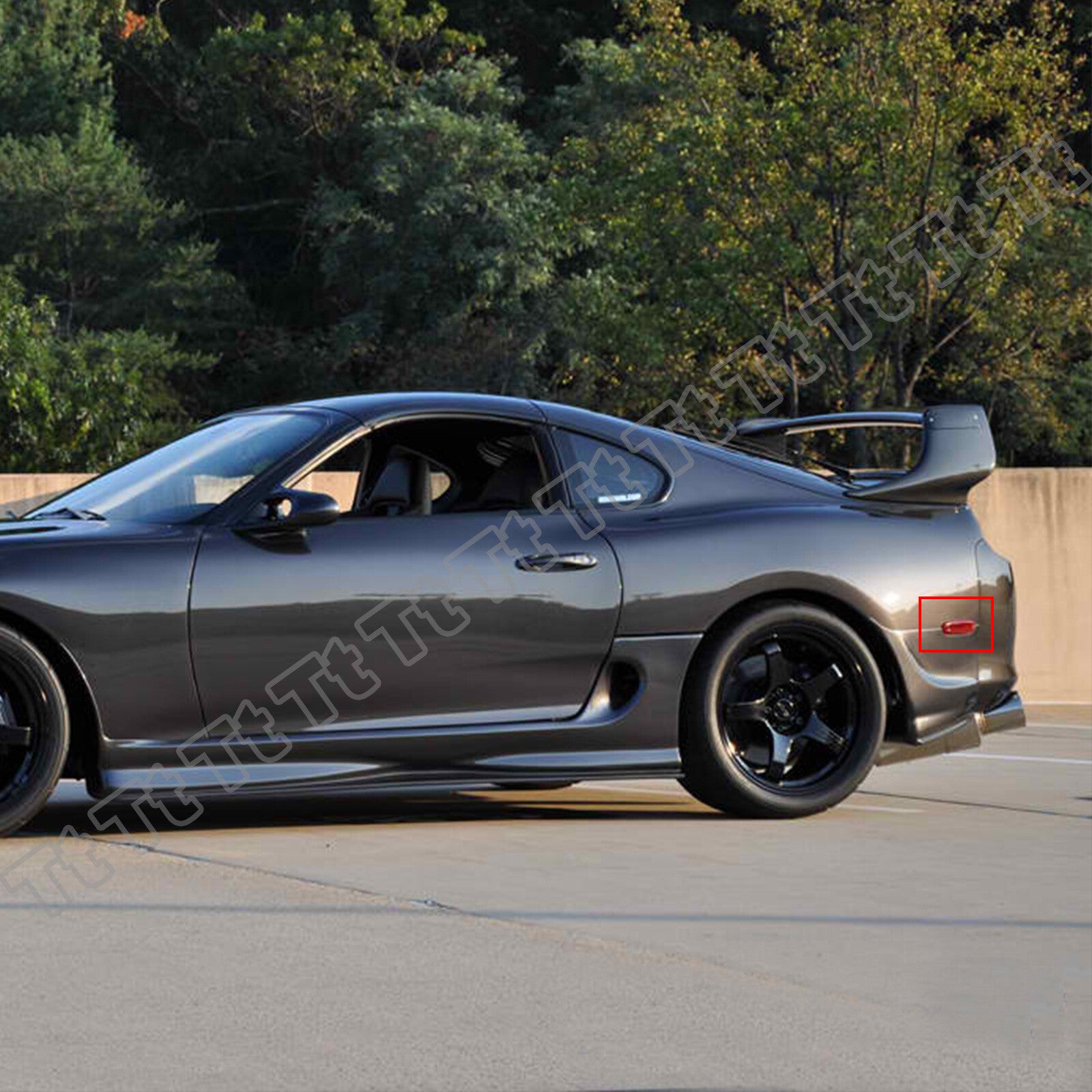 Suitable for 1993-98 for Toyota Supra JZA80, red LED rear bumper side marker light with transparent lens.