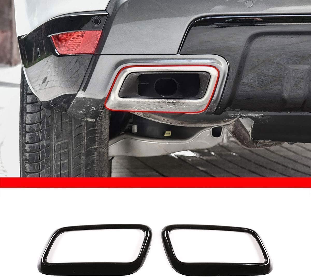 for Range Rover Velar 2017-2023 Black Steel Car Rear Exhaust Tip Tail Pipe Cover
