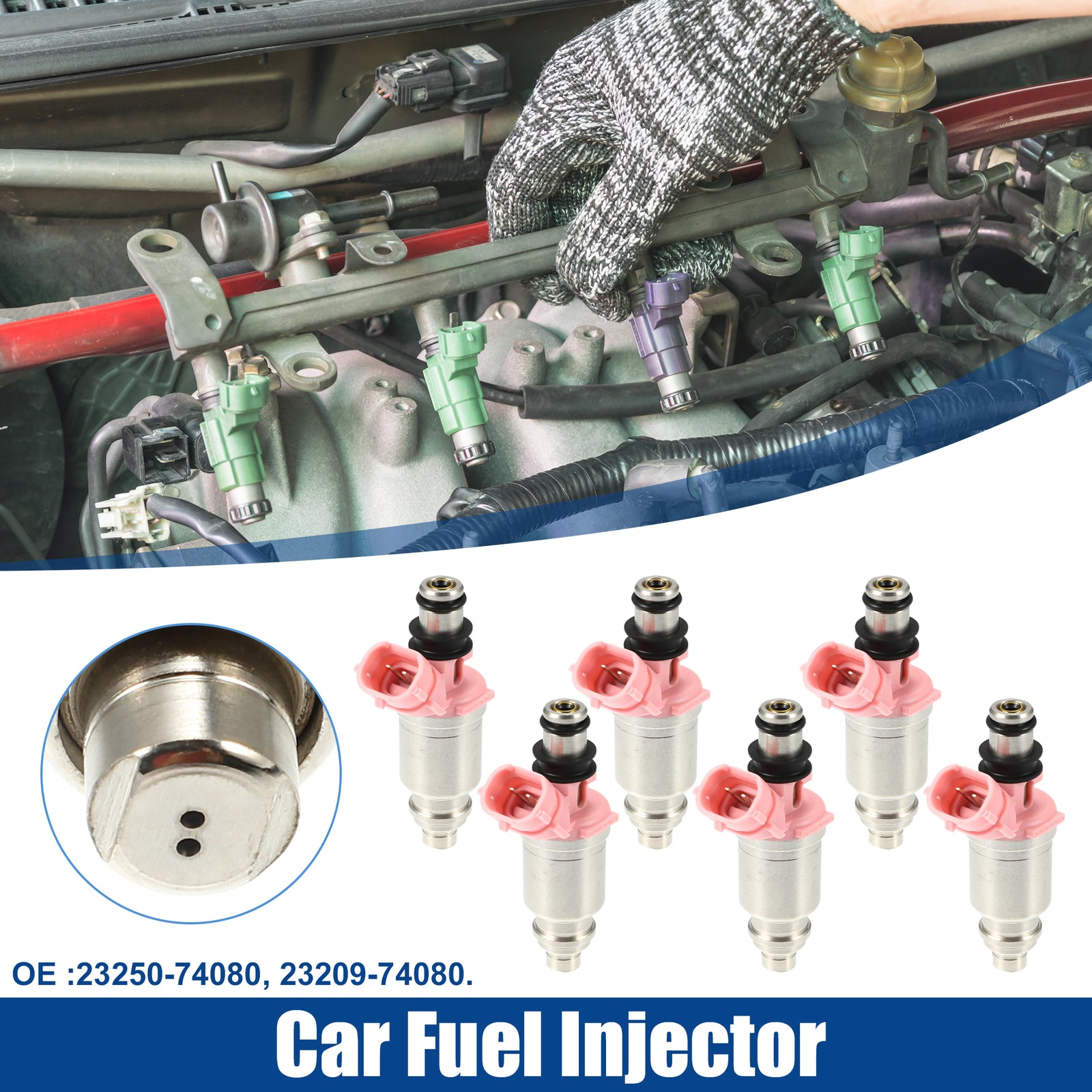 6-pack 23209-74080 automotive fuel injector nozzles suitable for Toyota for Land Cruiser 4.5L (1992-2004)