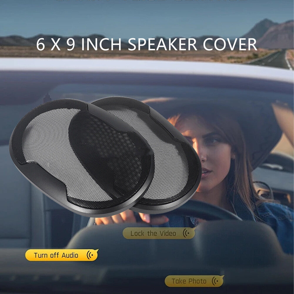 2x 6x9 inch Speaker Cover Metal Mesh Grille Protection Decorative Circle 2