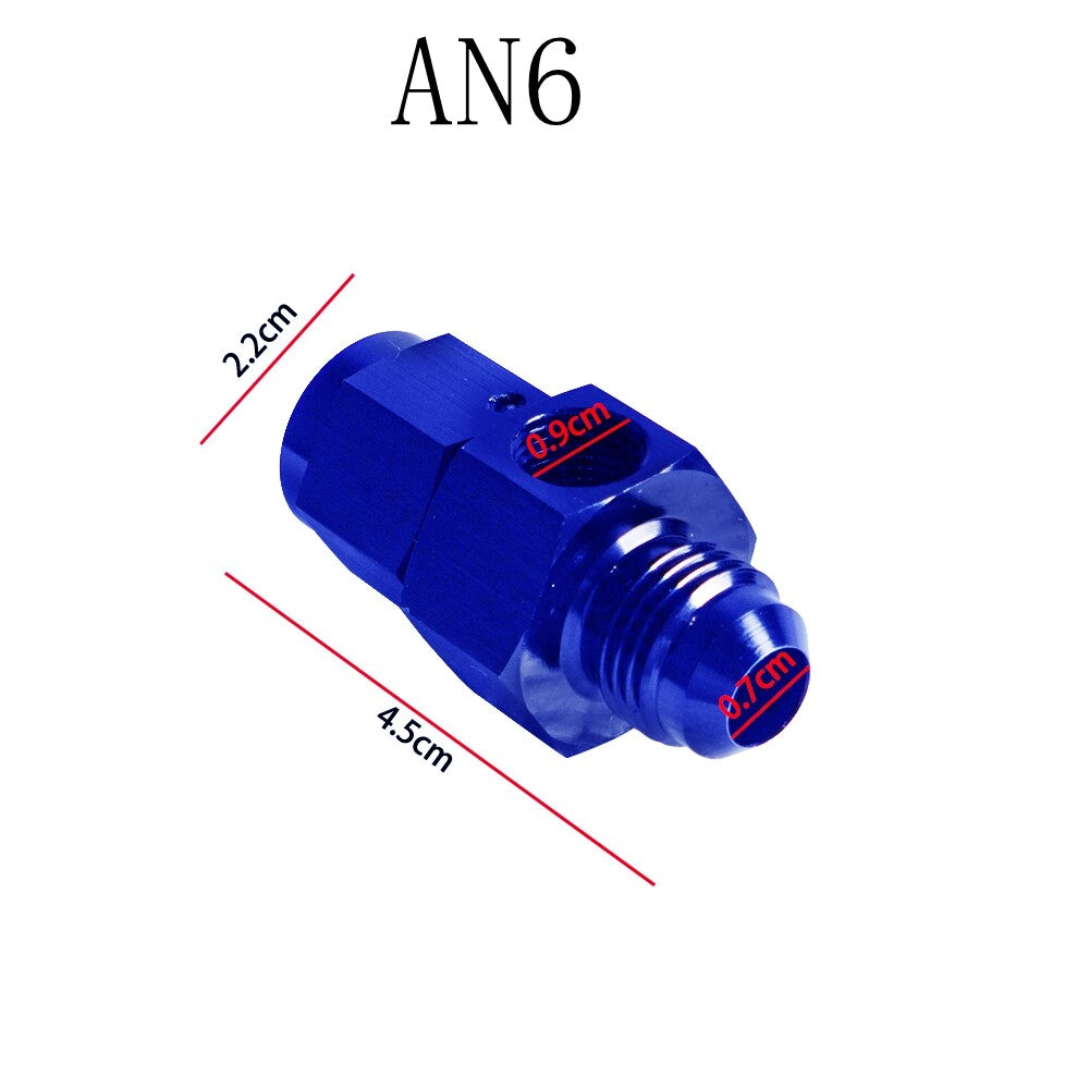 6AN Straight Fitting Adapter AN6Male to Female 1/8NPT Gauge Port Fuel Hose Blue