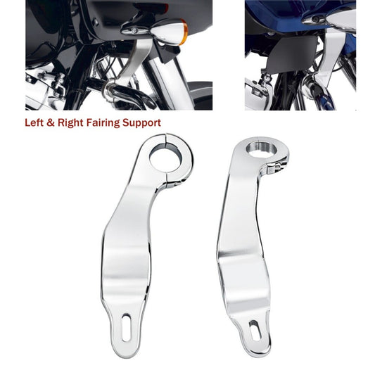 Chrome Fairing Support Bracket Clamps for Harley Road Glide FLTRX 15-23 FLTRXS