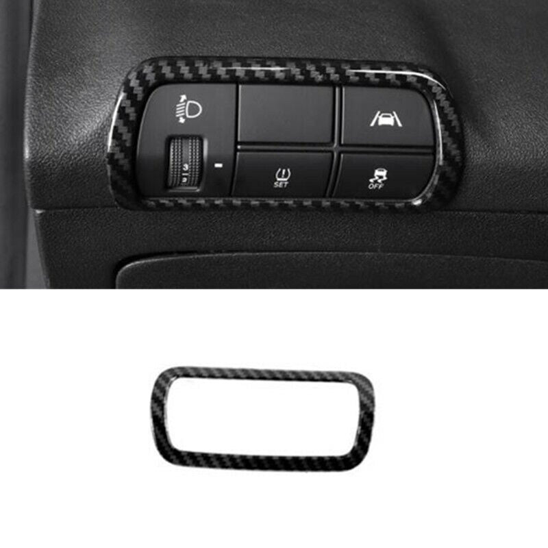 Carbon Fiber Car Headlight Switch Button Cover Trim for Hyundai for Elantra 2021-24