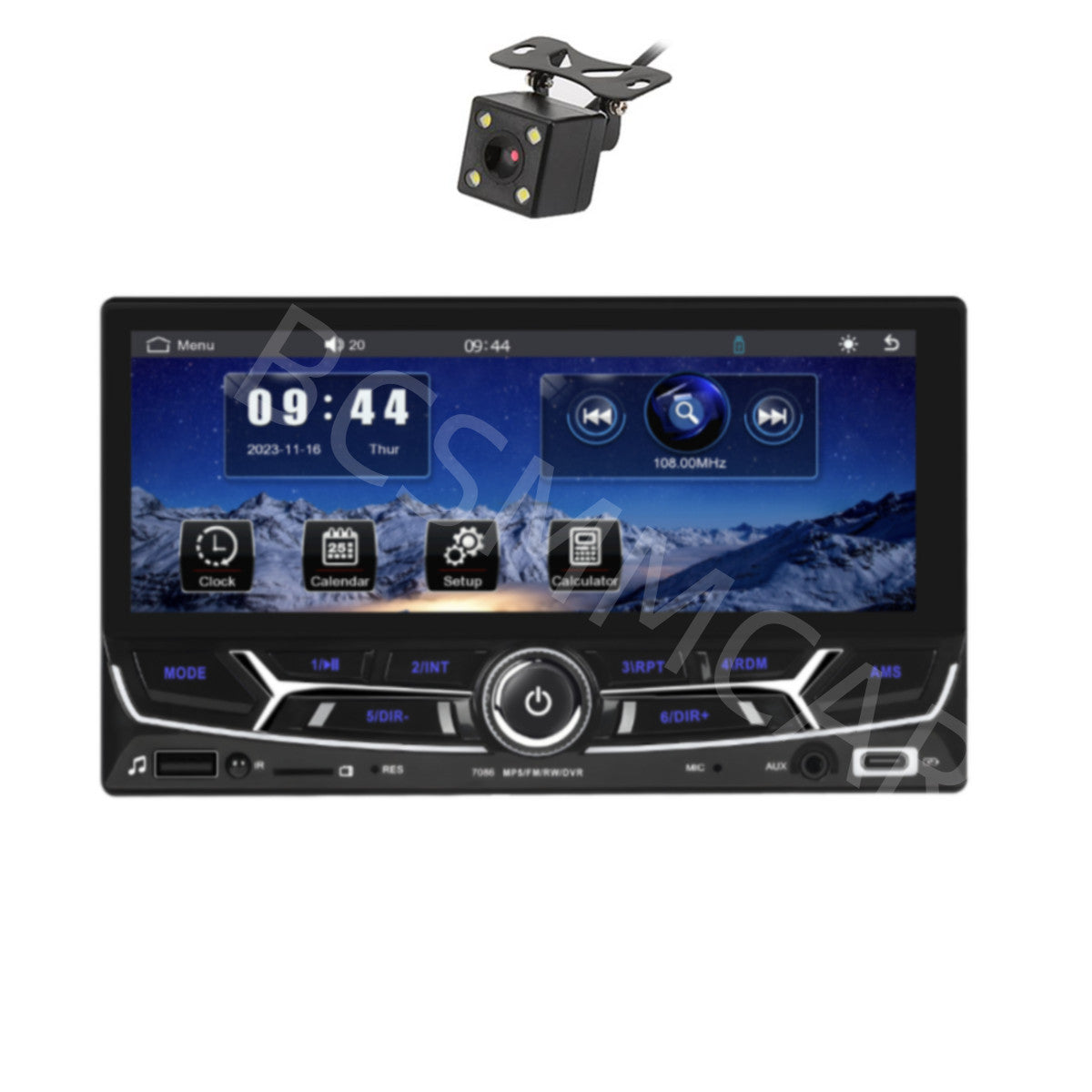 6.86in Double Din Car Stereo Radio For Carplay Multimedia MP5 Player W/Camera