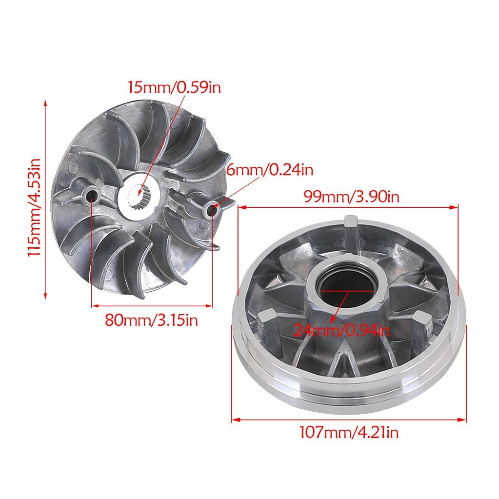 All-terrain vehicles, go-karts, four-wheel off-road vehicles, scooters mixed with 743-20-30 belt-driven front clutch variant kit