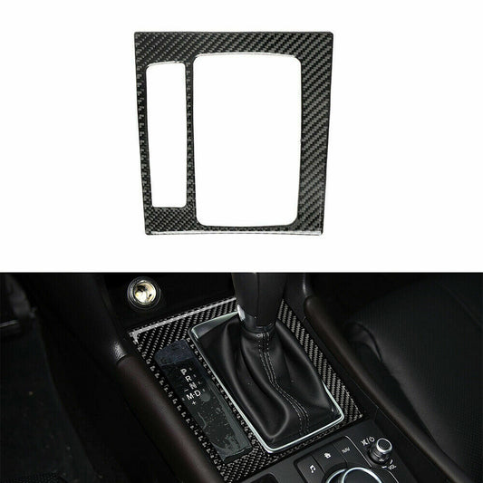 Carbon Fiber Console Gear Shift Panel Cover Fit for Mazda 3 Axela 2017-2018
