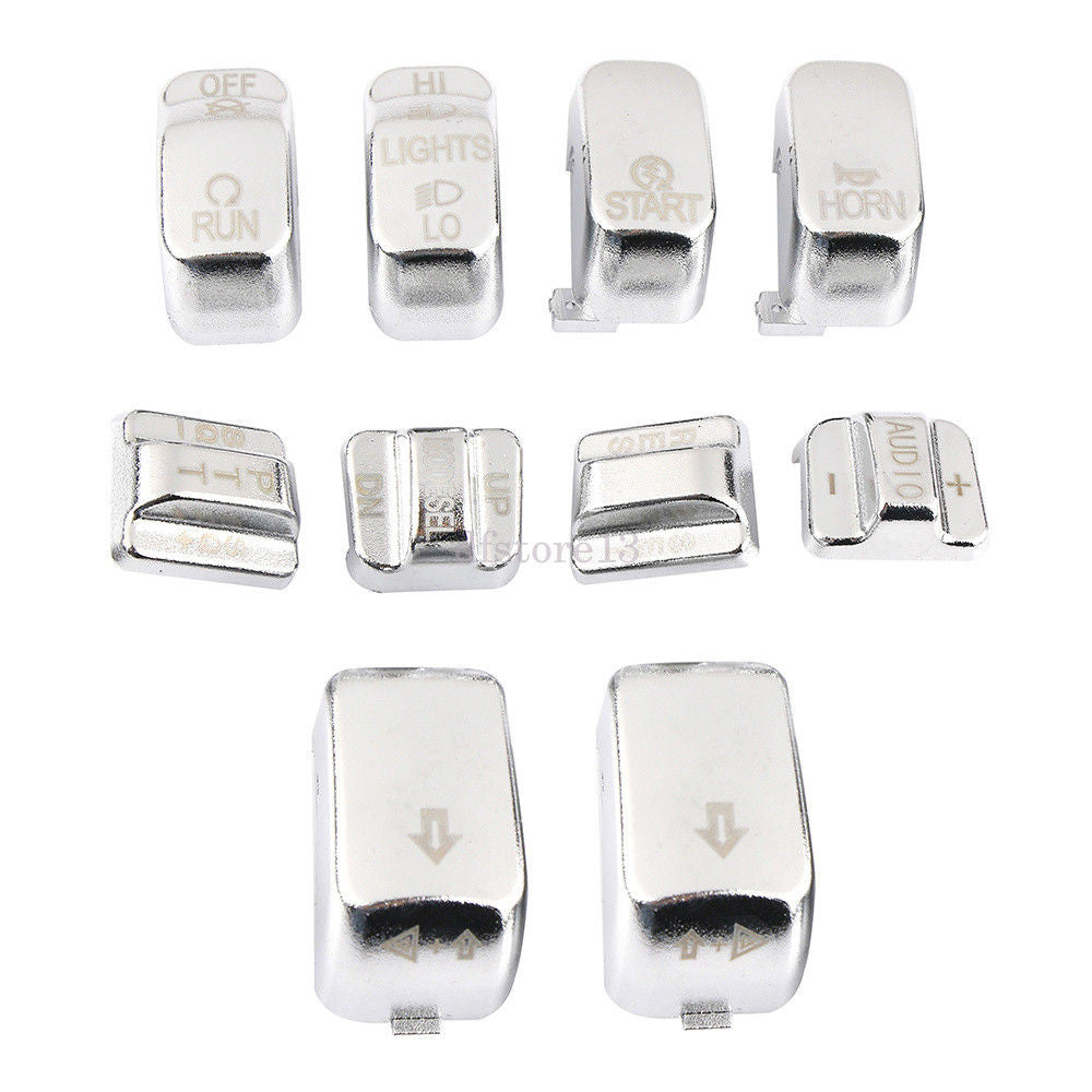 10-Piece Chrome-Plated Manual Switch Housing Cover for 96-13 for Harley Davidson Touring