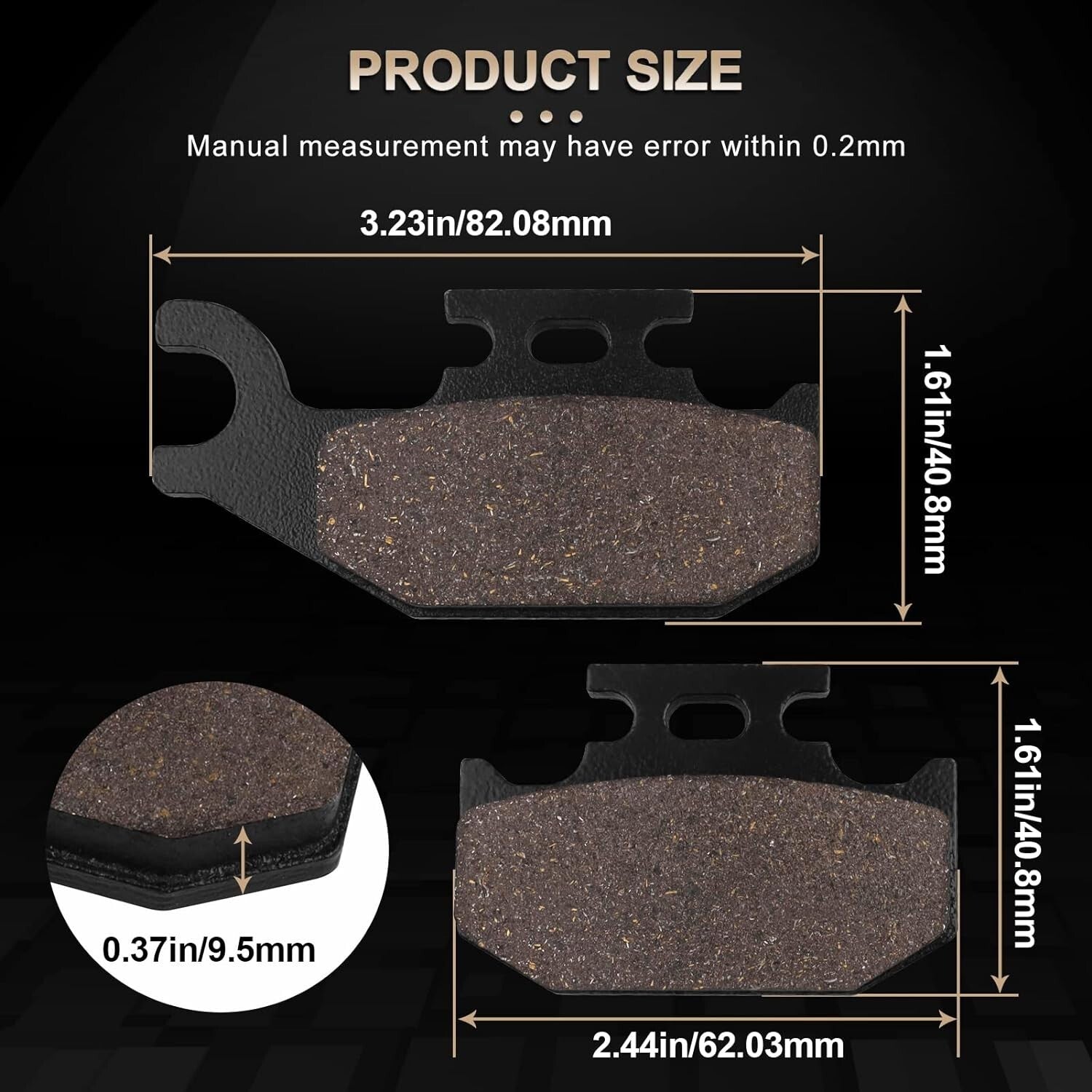 Brake Pads for Yamaha Rhino 660 2004-2007 Rhino 450 2004-2009 700 06-15