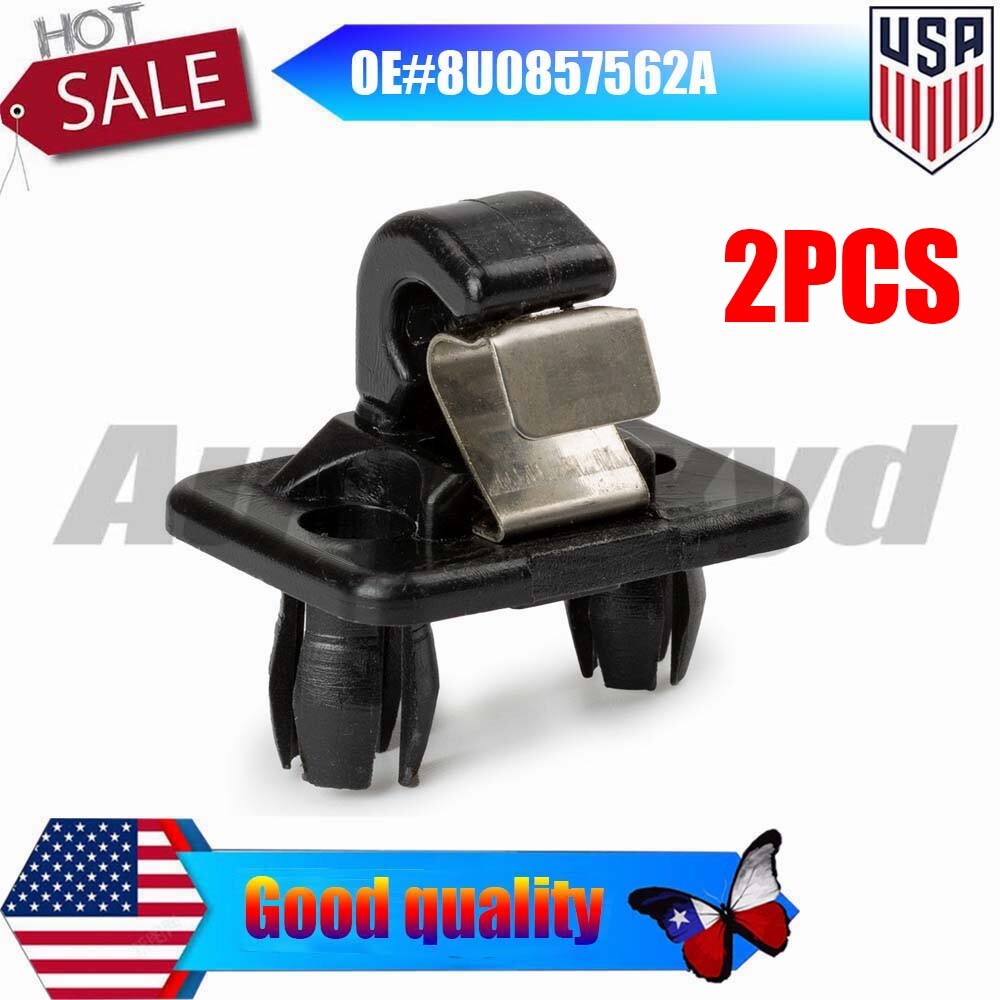 2x 8u0857562a Black Sun Visor Gray Clip Holder Hook for Audi A3 for A4 for A5 Q3 Q5 RS3