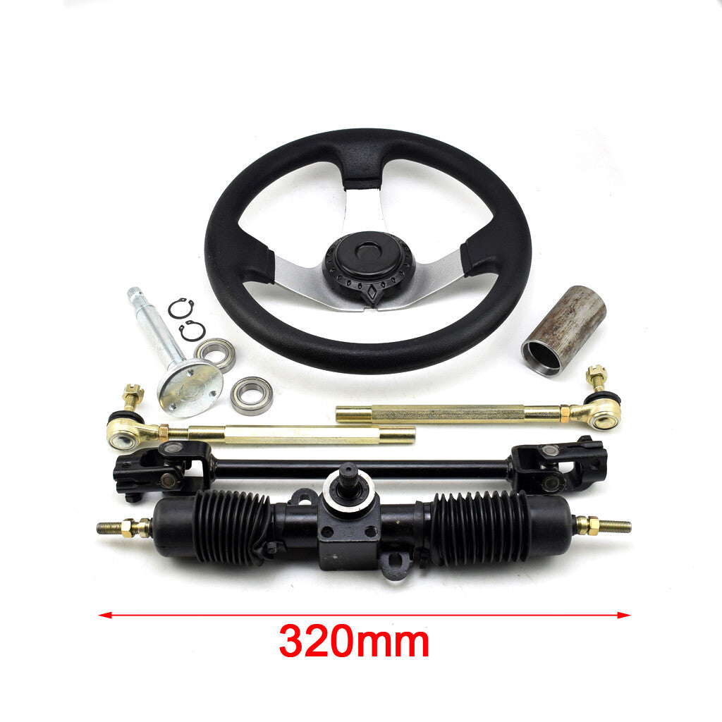 Go Kart Steering Wheel Steel Kit Gear Rack Pinion Shaft 420cm Steering Rack