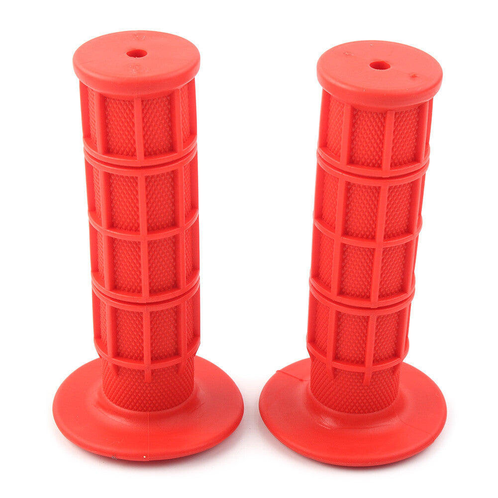Red Rubber 7/81 Pro Hand Grips Throttle Handle Bar ATV MX Dirt Bike Enduro